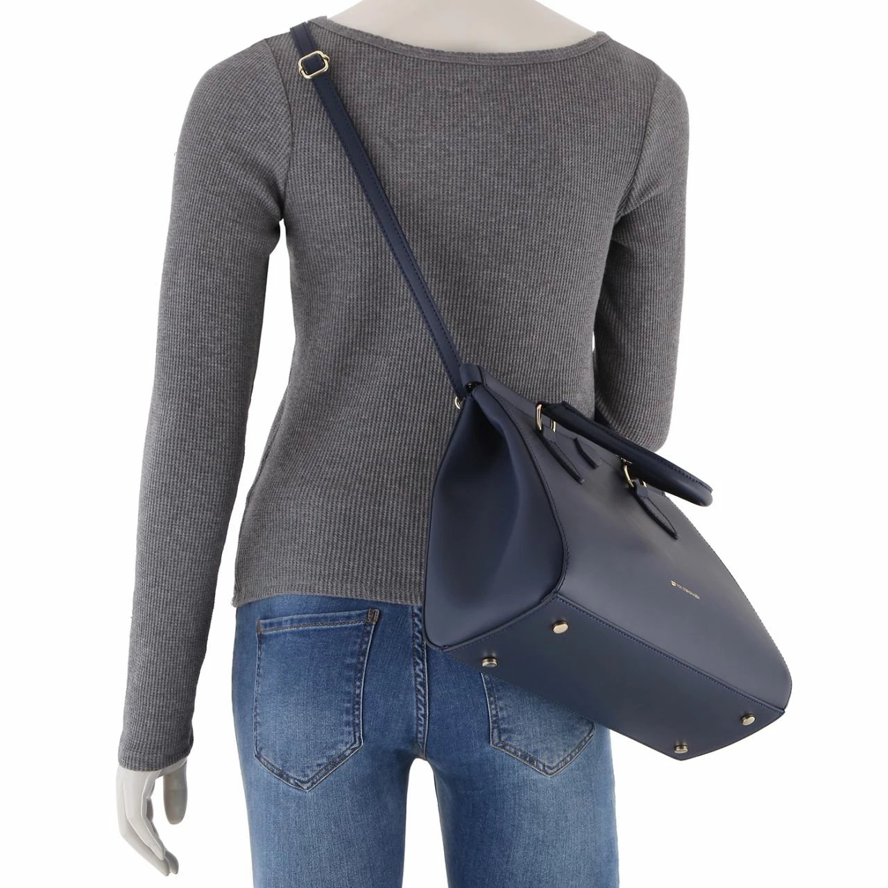 Von Cronshagen Kurzgriff Tasche 02814 Blue Navy 7 Von Cronshagen Kurzgriff Tasche 02814 Blue Navy – Bild 5