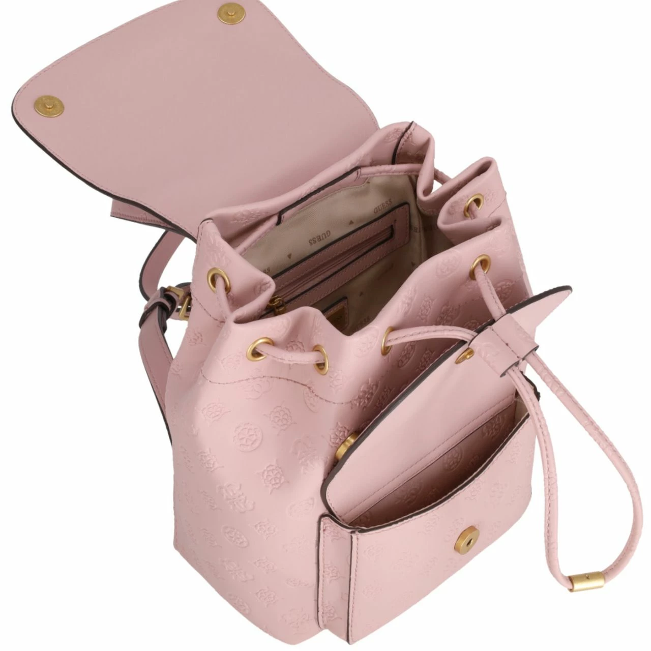 Guess Damenrucksack Geva Flap Backpack Rose Logo 7 Guess Damenrucksack Geva Flap Backpack Rose Logo – Bild 5