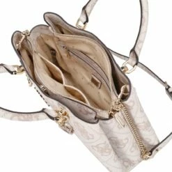 Guess Kurzgriff Tasche Eliette Logo Girlfriend Satchel Dove Logo -Aufbewahrungstasche Geschäft 0 0565f8c7f4aa90d 1280x1280