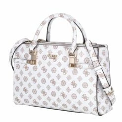 Guess Kurzgriff Tasche Loralee Status Satchel White Logo -Aufbewahrungstasche Geschäft 0 0665f2319c7e0dd 1280x1280