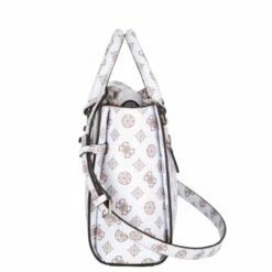 Guess Kurzgriff Tasche Loralee Status Satchel White Logo -Aufbewahrungstasche Geschäft 0 0865f231a14e179 1280x1280