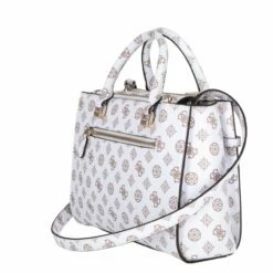 Guess Kurzgriff Tasche Loralee Status Satchel White Logo -Aufbewahrungstasche Geschäft 0 1365f231ad973a3 1280x1280