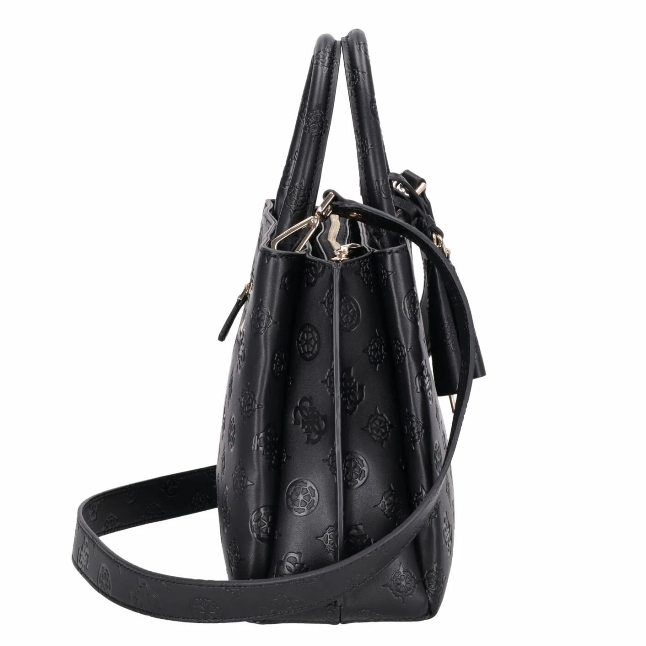 Guess Kurzgriff Tasche Jena Elite Luxury Satchel Black Logo 16 Guess Kurzgriff Tasche Jena Elite Luxury Satchel Black Logo – Bild 14