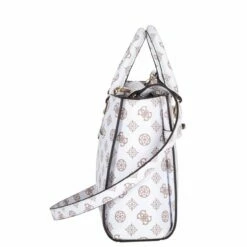 Guess Kurzgriff Tasche Loralee Status Satchel White Logo -Aufbewahrungstasche Geschäft 0 1465f231b010b08 1280x1280