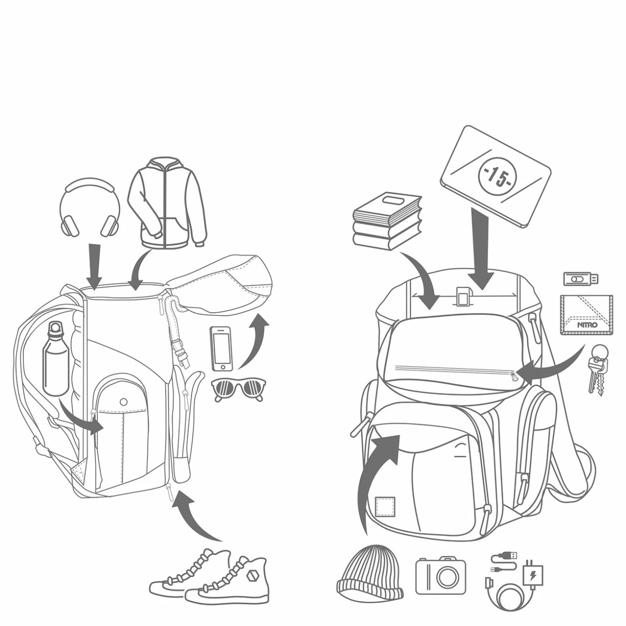 Nitro Rucksack Weekender Pack '15 Dune 17 Nitro Rucksack Weekender Pack '15 Dune – Bild 15