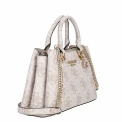 Guess Kurzgriff Tasche Eliette Logo Girlfriend Satchel Dove Logo -Aufbewahrungstasche Geschäft 0 1565f8c80c6b075 1280x1280