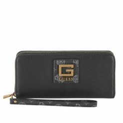 Guess Langbörse Damen Alva SLG Large Zip Around Black Multi