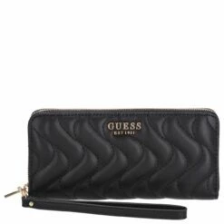 Guess Langbörse Damen Eco Mai SLG Large Zip Around Black