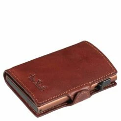 Tony Perotti Kreditkartenetui Furbo Leather RFID Card Holder With Banknote Pocket Dark Brown