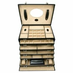 Windrose Schmuckkoffer Merino 33478 Schwarz