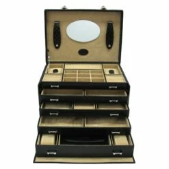 Windrose Schmuckkoffer Merino 36688 Schwarz