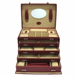 Windrose Schmuckkoffer Merino 3668 Rot