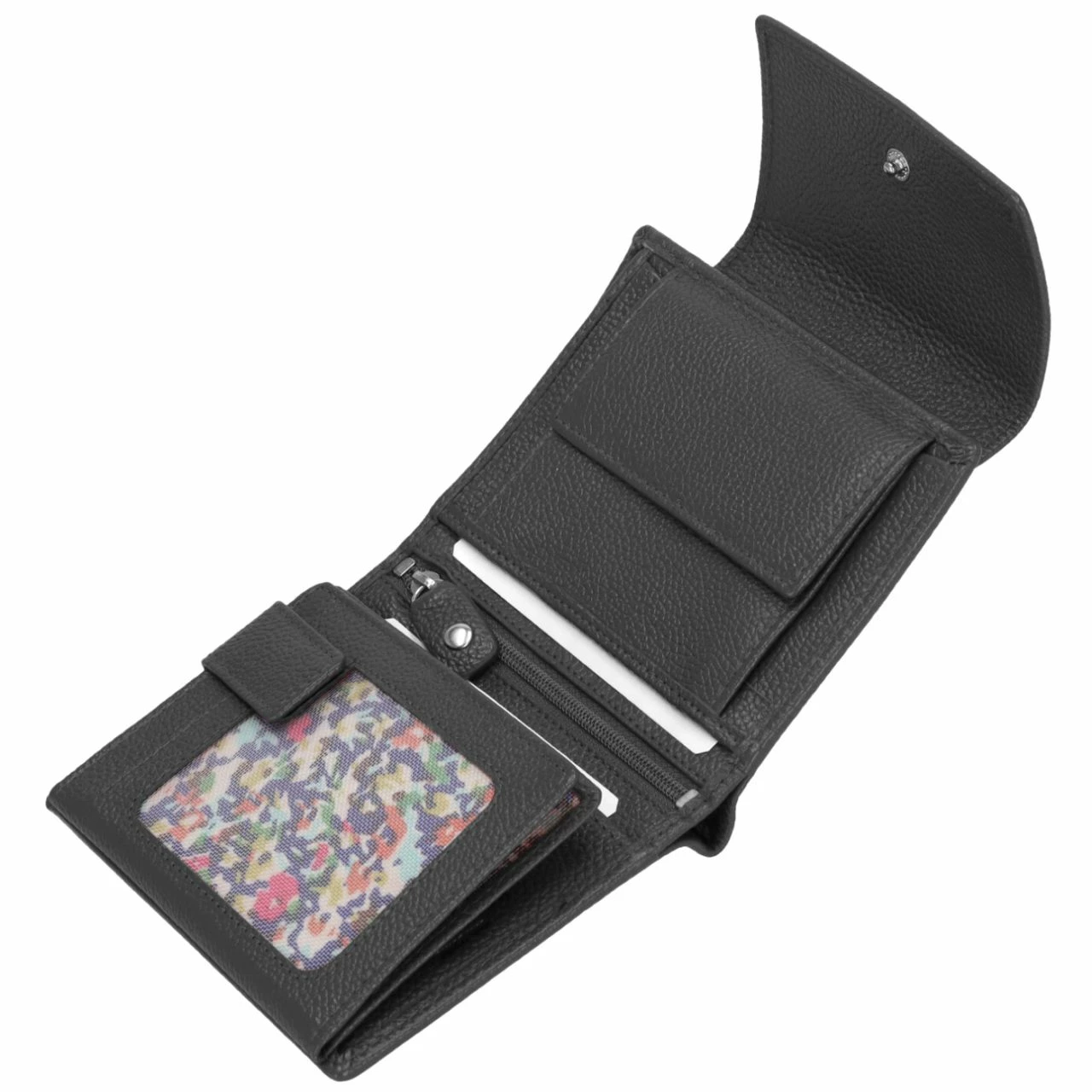 KENORADA Hochkantbörse Damen Amur Flap Wallet M Schwarz 5 KENORADA Hochkantbörse Damen Amur Flap Wallet M Schwarz – Bild 3