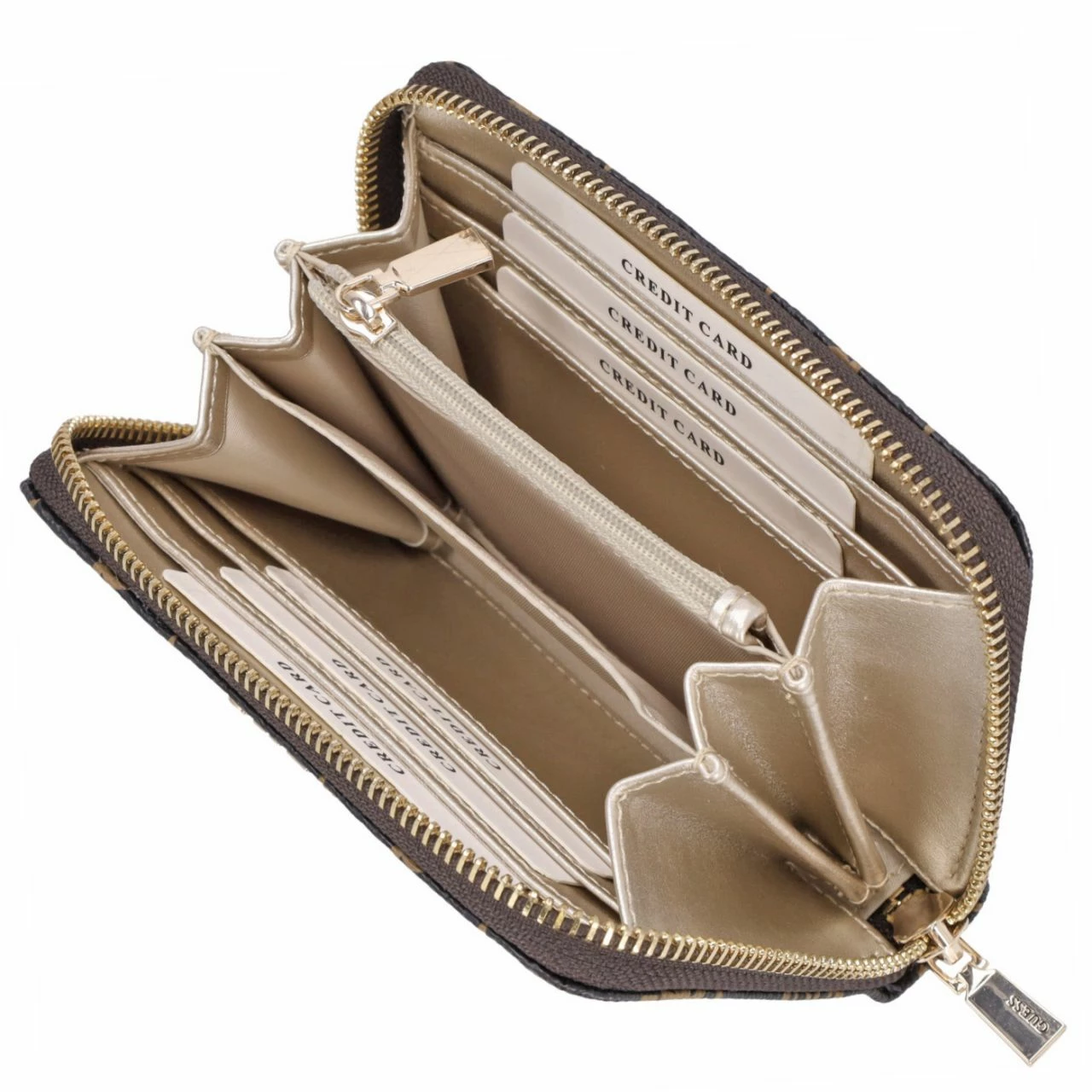 Guess Querbörse Damen Laurel SLG Medium Zip Around Mocha Logo 5 Guess Querbörse Damen Laurel SLG Medium Zip Around Mocha Logo – Bild 3