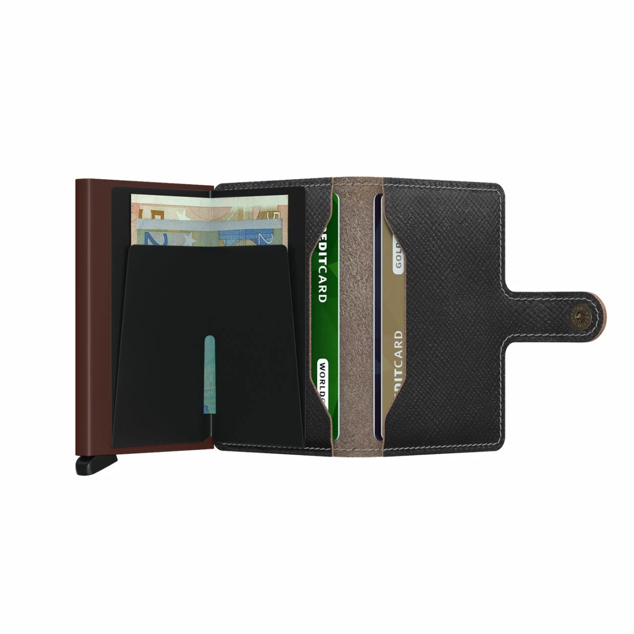 Secrid Kreditkartenetui Miniwallet Saffiano Brown 6 Secrid Kreditkartenetui Miniwallet Saffiano Brown – Bild 4