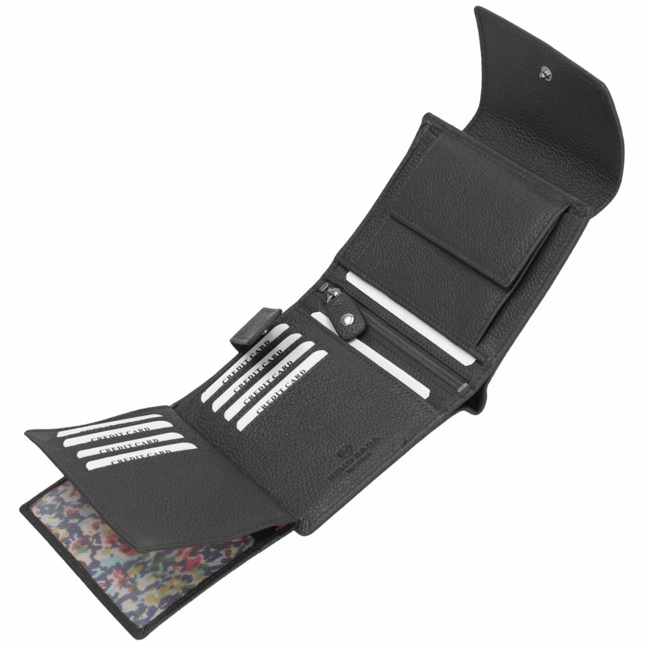 KENORADA Hochkantbörse Damen Amur Flap Wallet M Schwarz 7 KENORADA Hochkantbörse Damen Amur Flap Wallet M Schwarz – Bild 5